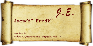 Jacsó Ernő névjegykártya