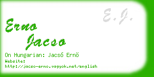 erno jacso business card