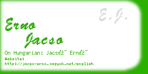 erno jacso business card
